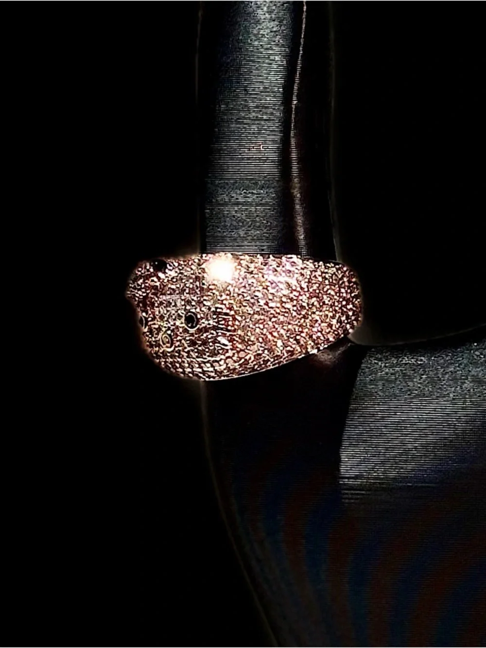 Elegant Rose Gold Pavé HK Statement Ring - Women Jewelry